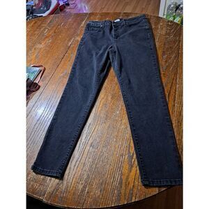 Size 10 Jessica Simpson High Rise Skinny Black Denim Jeans w Pockets Belt Loops